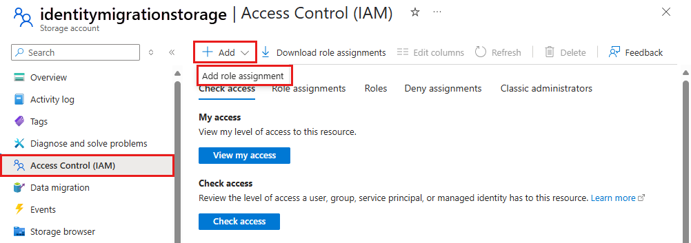 A screenshot showing how to assign a role.