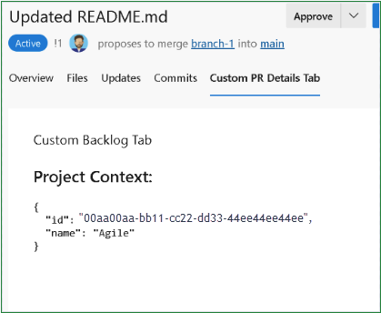 Screenshot della scheda della richiesta pull di Git.