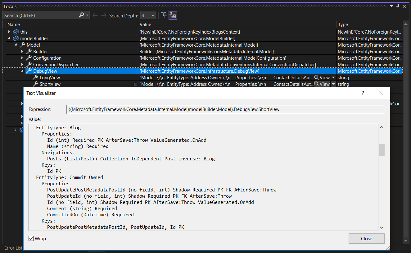 Accesso alla visualizzazione di debug del generatore di modelli dal debugger di Visual Studio