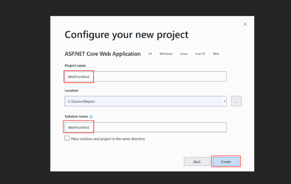 screenshot dell'esercitazione di Visual Studio