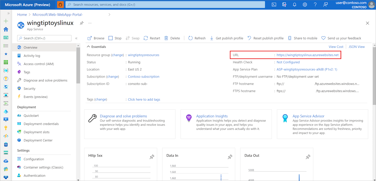 デプロイの URL を取得する