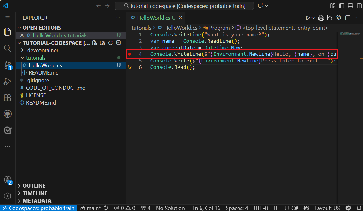 ブレークポイント セット