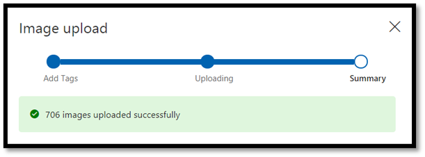 画像のアップロードの進行状況